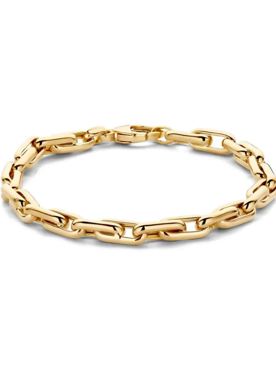 Geelgouden schakelarmband met ovale schakels + Luxe Cadeau