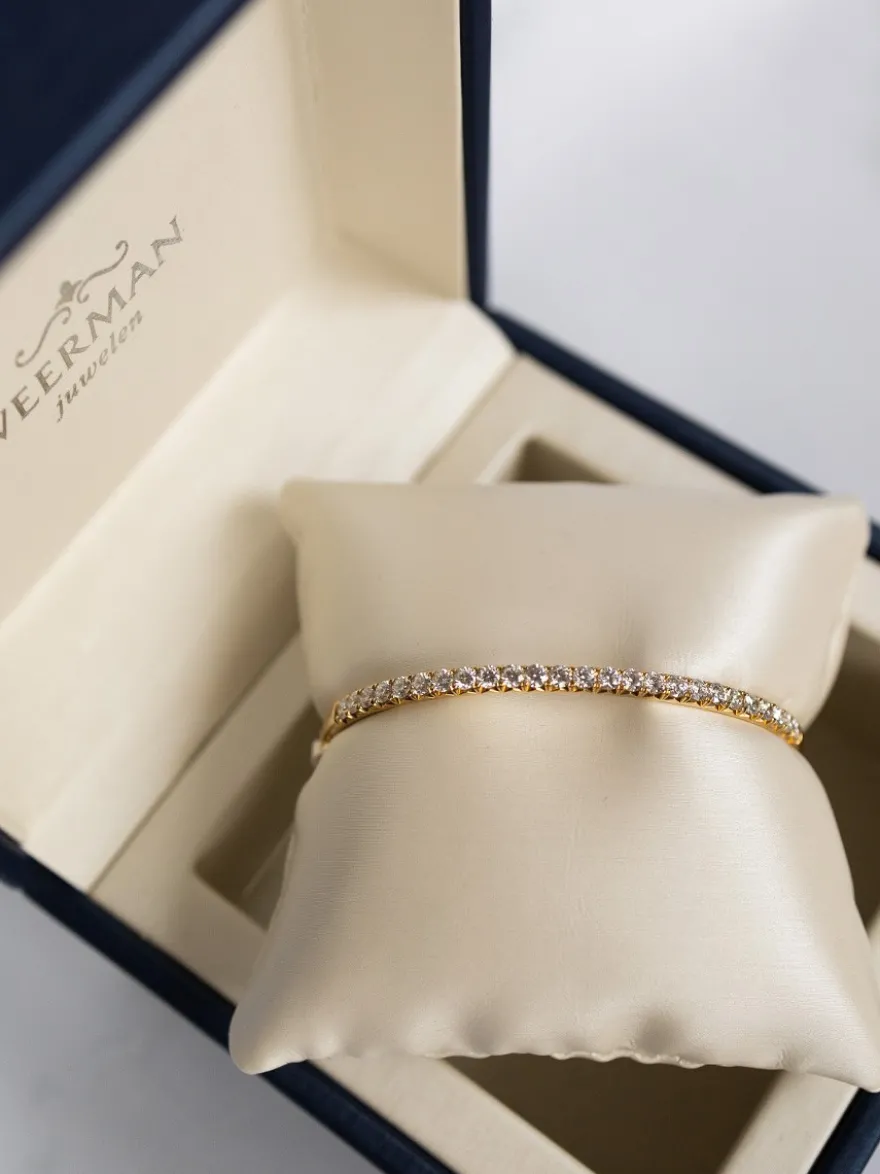 Geelgouden slavenarmband met diamant 1.94 crt + Luxe cadeau