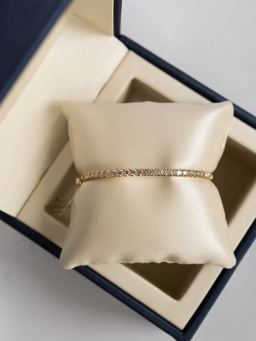 Geelgouden slavenarmband met diamant 1.94 crt + Luxe cadeau