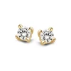 Geelgouden solitair oorstekers met diamant 0,40crt. + Luxe cadeau