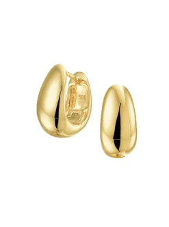 Geelgouden creolen glad + Luxe cadeau
