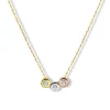 Gouden collier met tricolor hanger + Luxe Cadeau