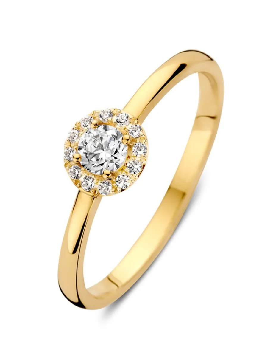 Gouden entourage ring met zirkonia + Luxe Cadeau