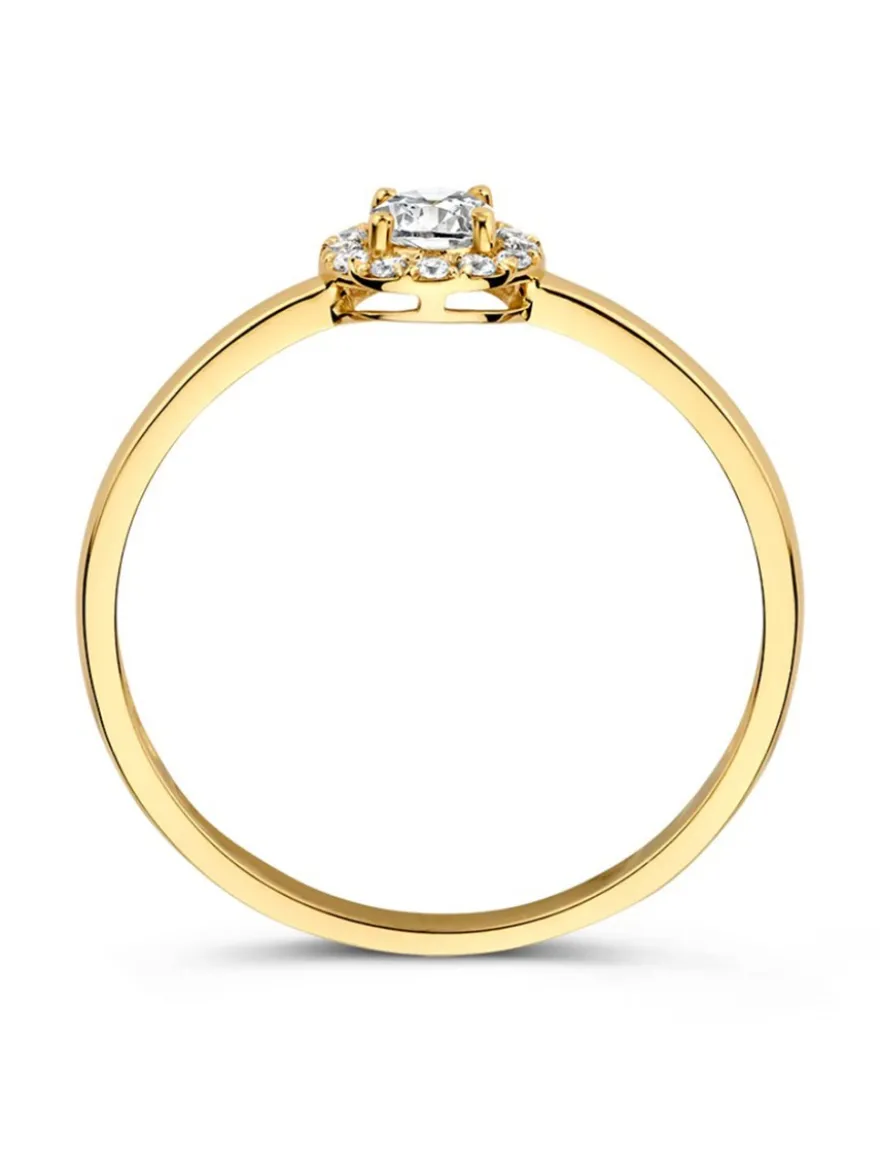 Gouden entourage ring met zirkonia + Luxe Cadeau