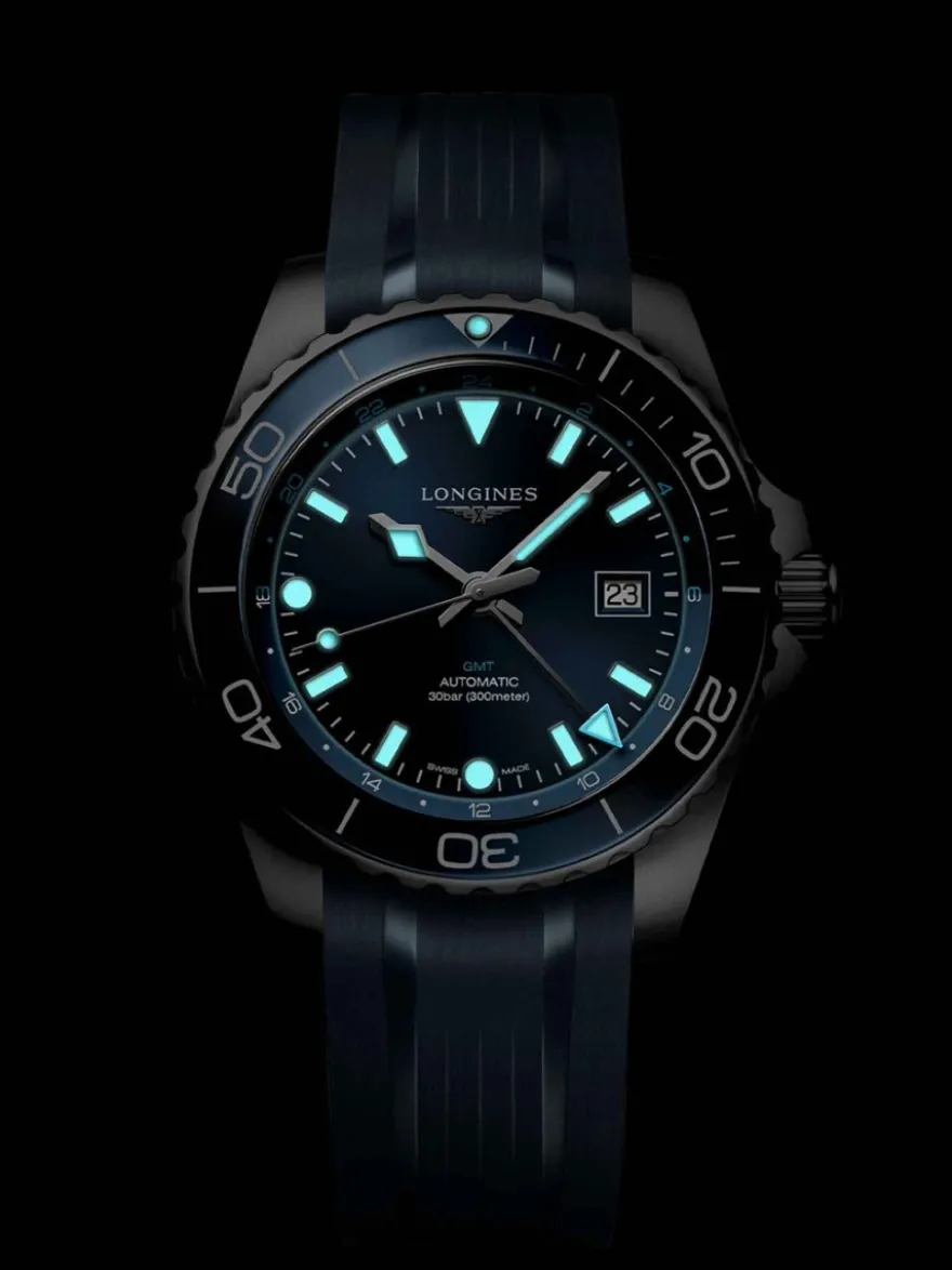 Longines HydroConquest Auto GMT L3.890.4.96.9 + Luxe Cadeau