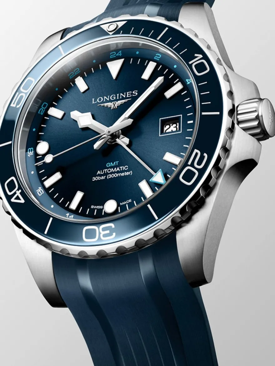 Longines HydroConquest Auto GMT L3.890.4.96.9 + Luxe Cadeau