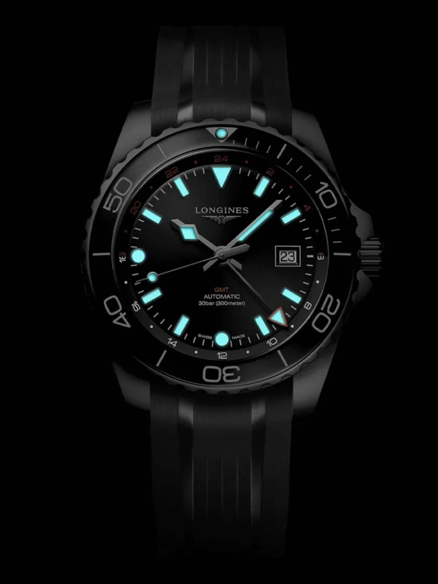 Longines HydroConquest Auto GMT L3.890.4.56.9 + Luxe Cadeau