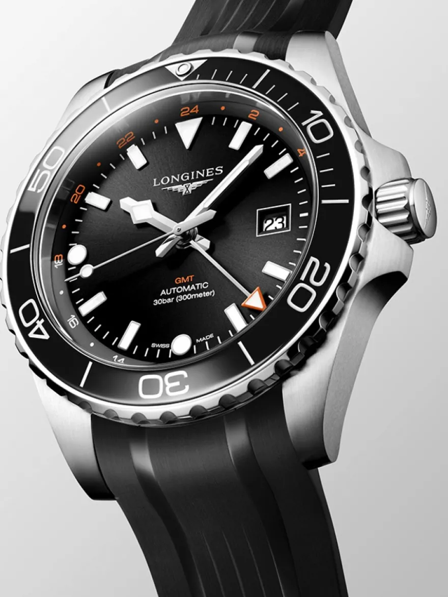 Longines HydroConquest Auto GMT L3.890.4.56.9 + Luxe Cadeau