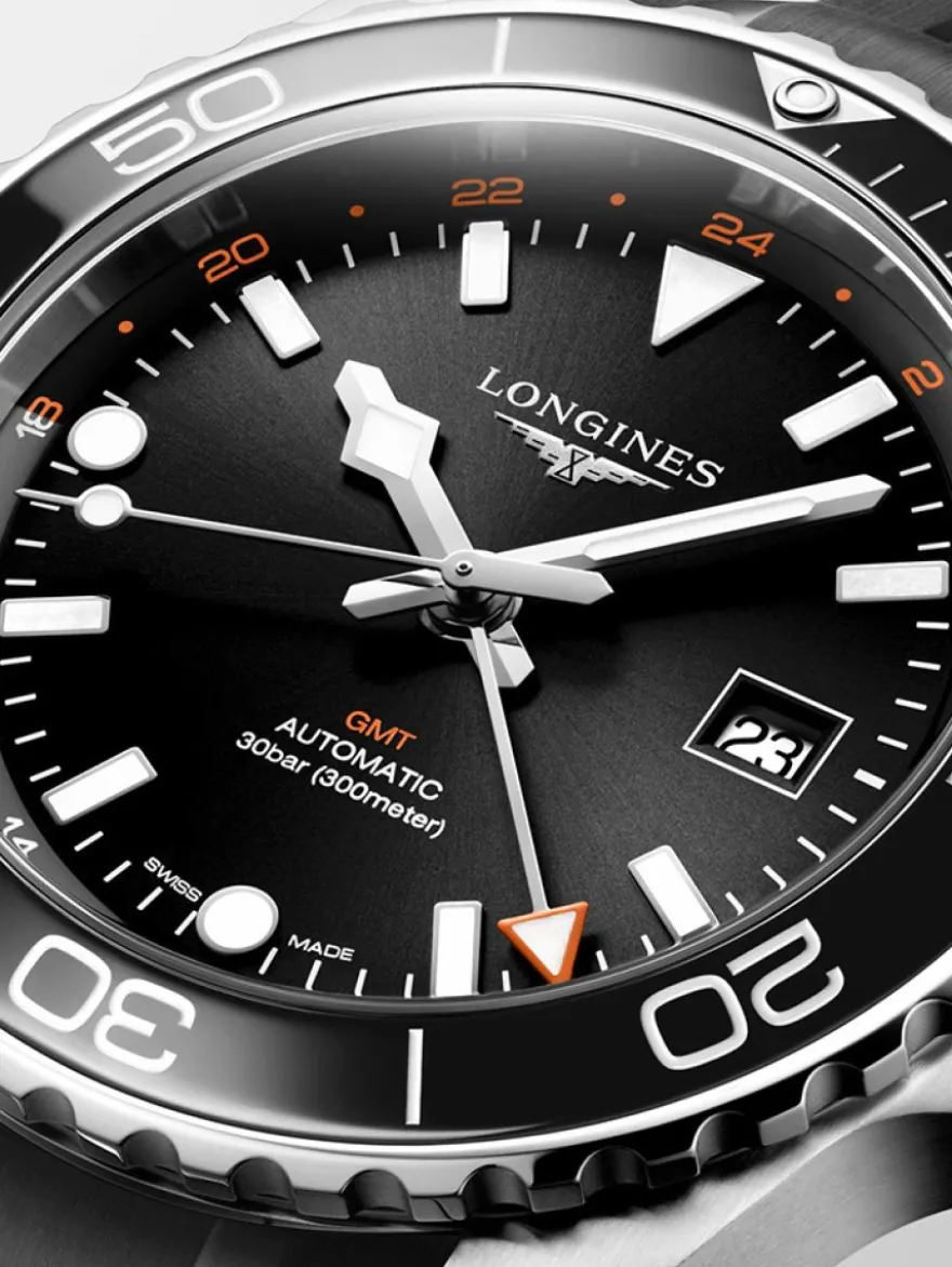 Longines HydroConquest Auto GMT L3.890.4.56.9 + Luxe Cadeau