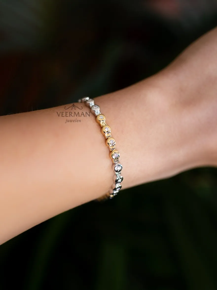 Luxe bicolor tennisarmband + Luxe cadeau