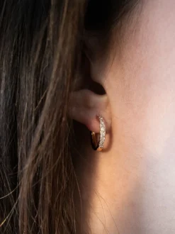Moondrops creolen met diamant M098E38BRDR14 + Luxe Cadeau