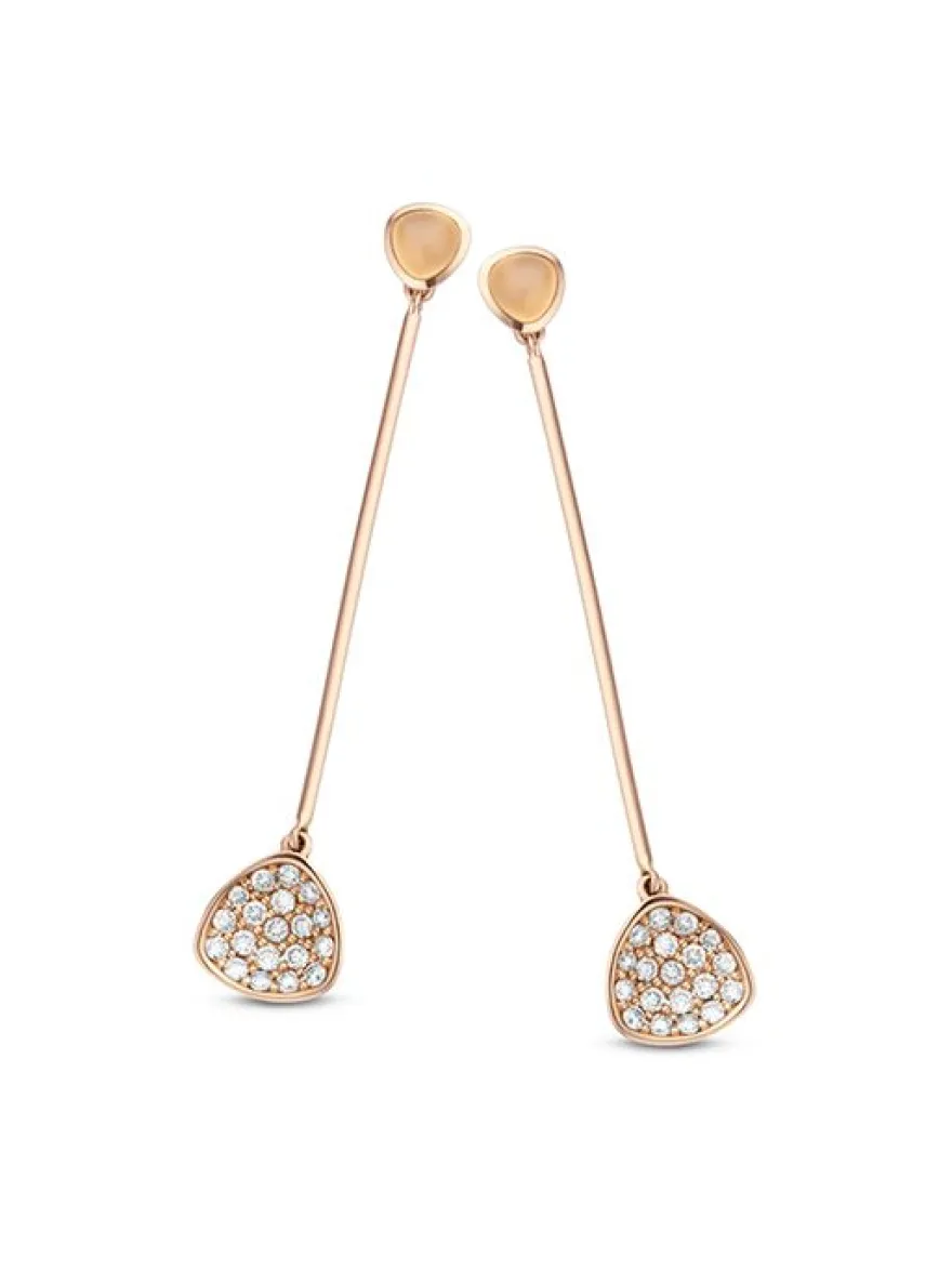 Moondrops oorsieraad met briljant en maansteen + Luxe cadeau