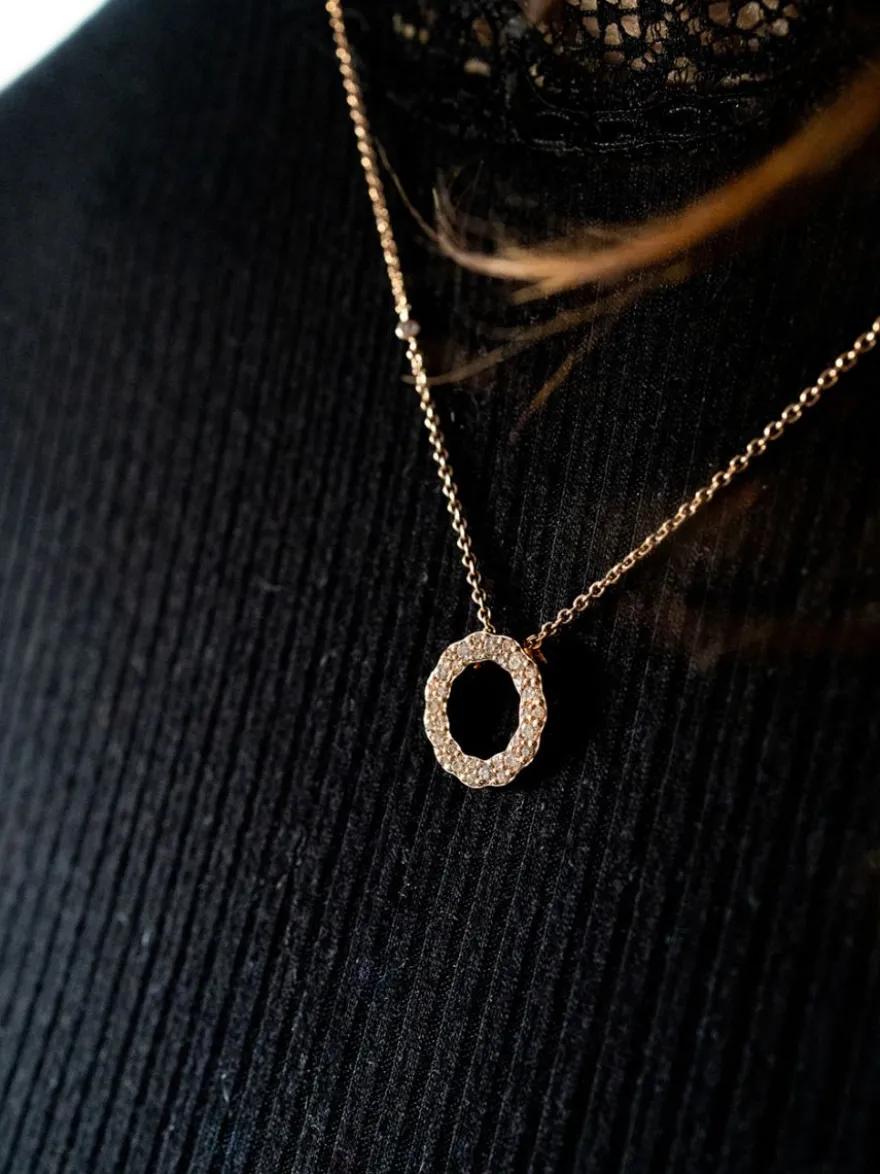 Moondrops roségouden collier M098N50BRDR14 + Luxe Cadeau