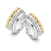 Oorringen zilver met goud en zirkonia + Luxe Cadeau