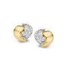 Oorstekers bicolor briljant 0,12 crt. + luxe cadeau