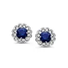 Oorstekers bicolor saffier en briljant 0,23crt. + cadeau