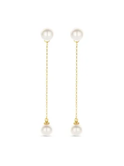 Oorstekers geelgoud parel + luxe cadeau