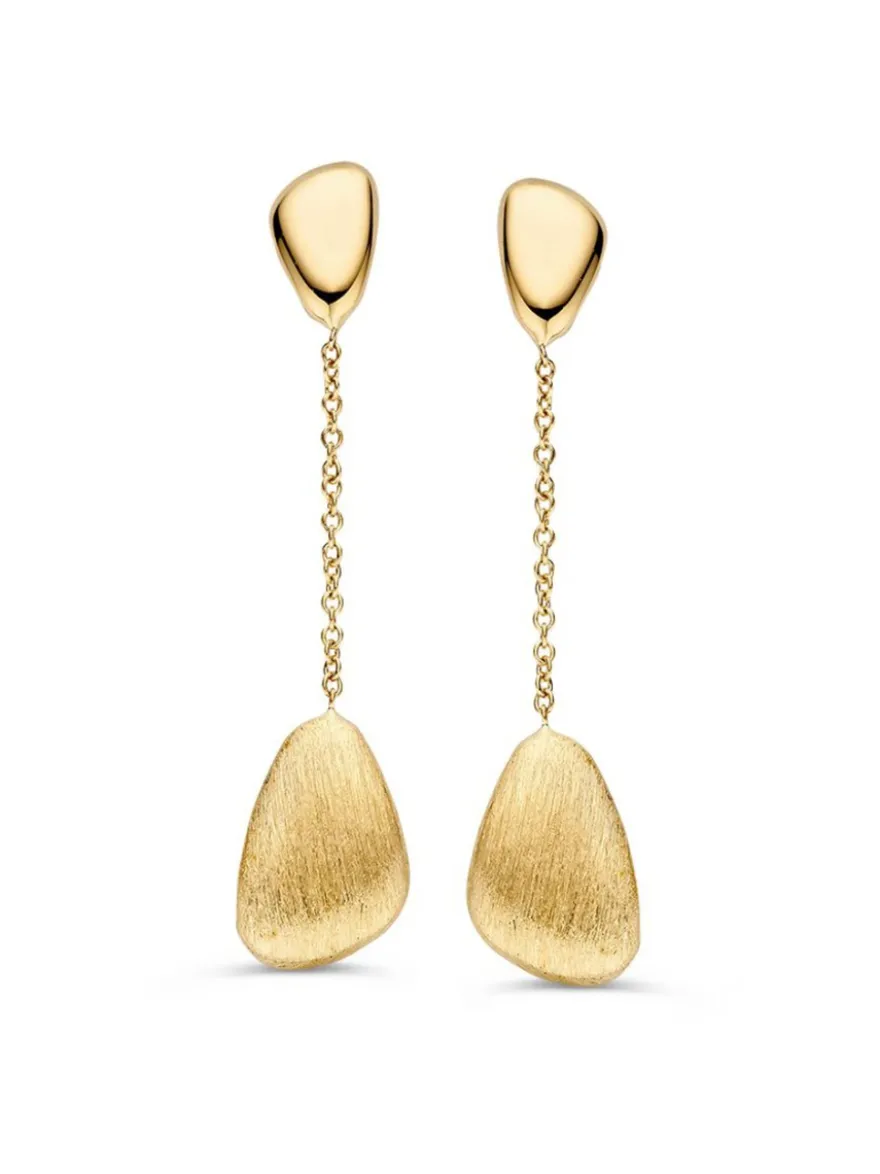Oorstekers hangend element geelgoud + Luxe Cadeau