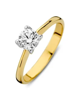 Ring bicolor met zirkonia + luxe cadeau