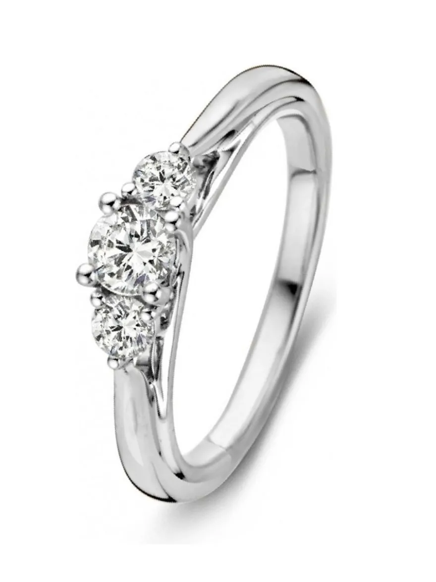Ring witgoud briljant 0.51 crt. + Luxe Cadeau