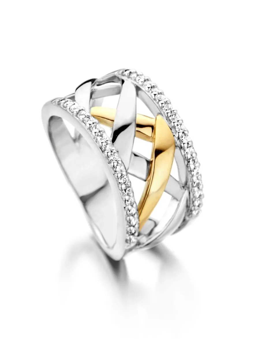 Ring zilver goud zirkonia | Shop online