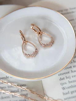Roos 1835 Jackie roségouden oorhangers diamant 156E60R18