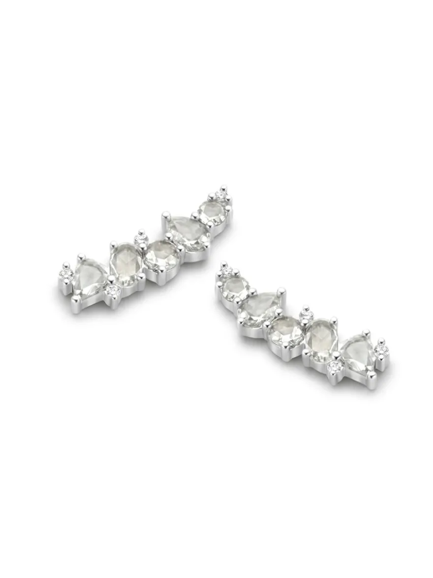 Roos 1835 Jackie witgouden oorstekers met diamant 150E86