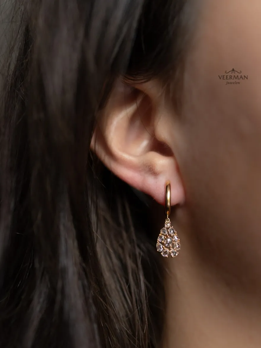 Roos 1835 Marie Collection roségouden diamant oorbellen 0.86crt.