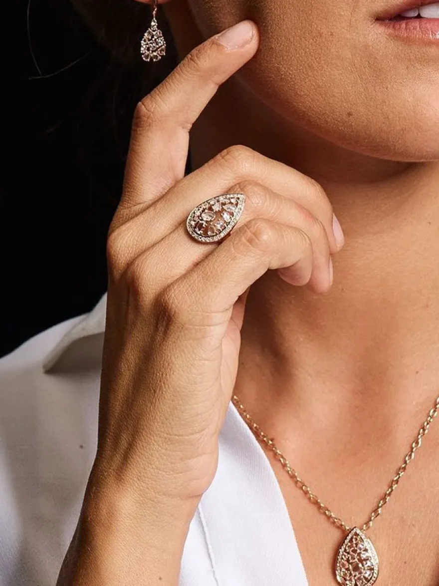 Roos 1835 Marie Collection roségouden diamant oorbellen 0.86crt.