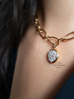 ROOS roségouden hanger met roos diamant + Luxe cadeau