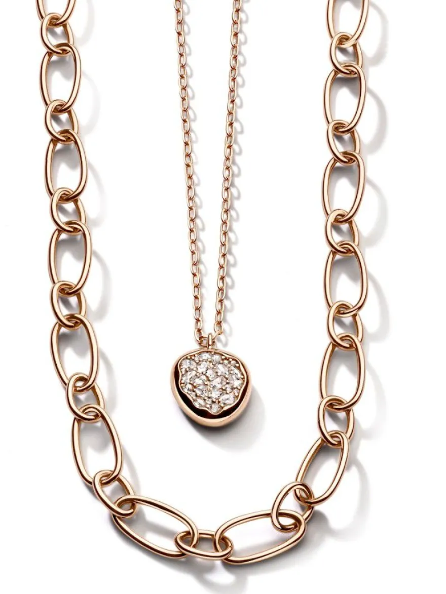 ROOS roségouden hanger met roos diamant + Luxe cadeau