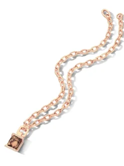 Roségouden collier met rookkwarts en briljant | SALE