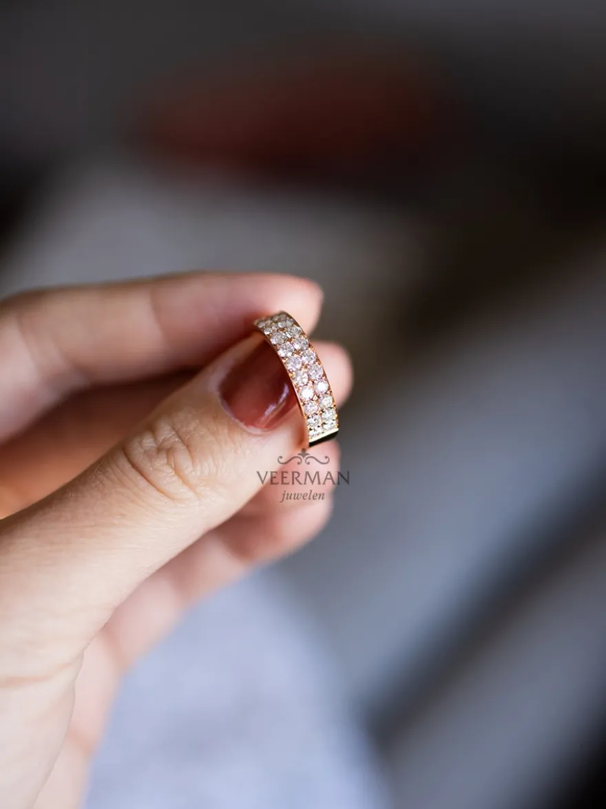 Roségouden ring pavé diamant | Veerman Juwelen