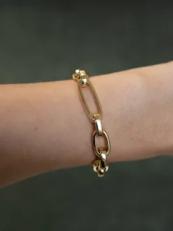 Schakelarmband 18 karaat ronde afwerking + Luxe Cadeau