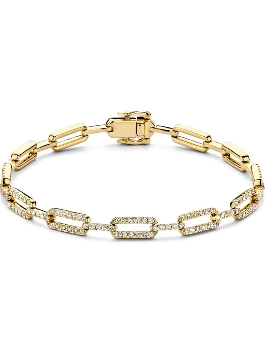 Schakelarmband met briljant 1,00 crt. + luxe cadeau