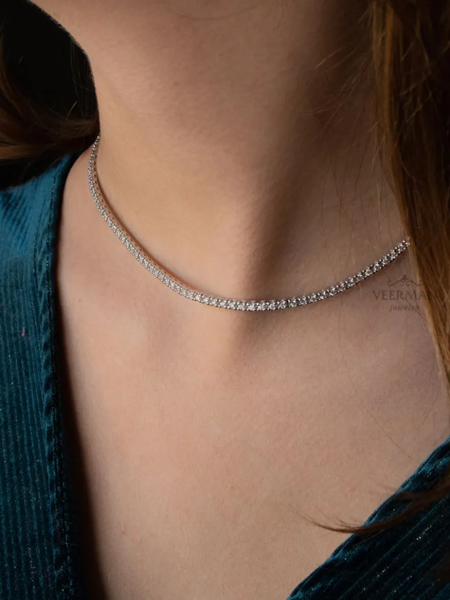 Schitterend witgouden tenniscollier 4.71 crt. + Luxe cadeau