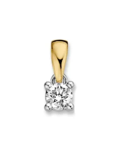 Solitair hanger bicolor met briljant 0,24crt. + Luxe Cadeau