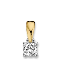 Solitair hanger bicolor met briljant 0,30crt. + Luxe Cadeau