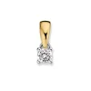 Solitair hanger bicolor met briljant 0,16crt. + Luxe Cadeau