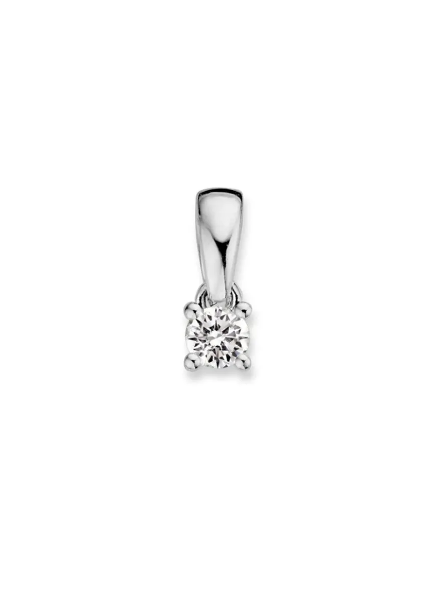 Solitair hanger witgoud met briljant 0,10crt. + Luxe Cadeau