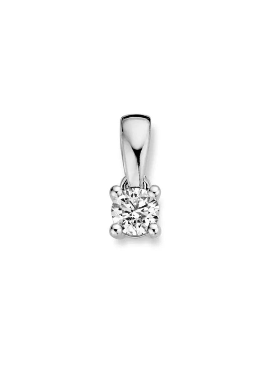 Solitair hanger witgoud met briljant 0,16crt. + Luxe Cadeau