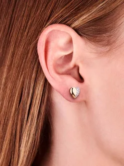 Tirisi Moda Oorstekers hartje met diamant TM7090D(2T)