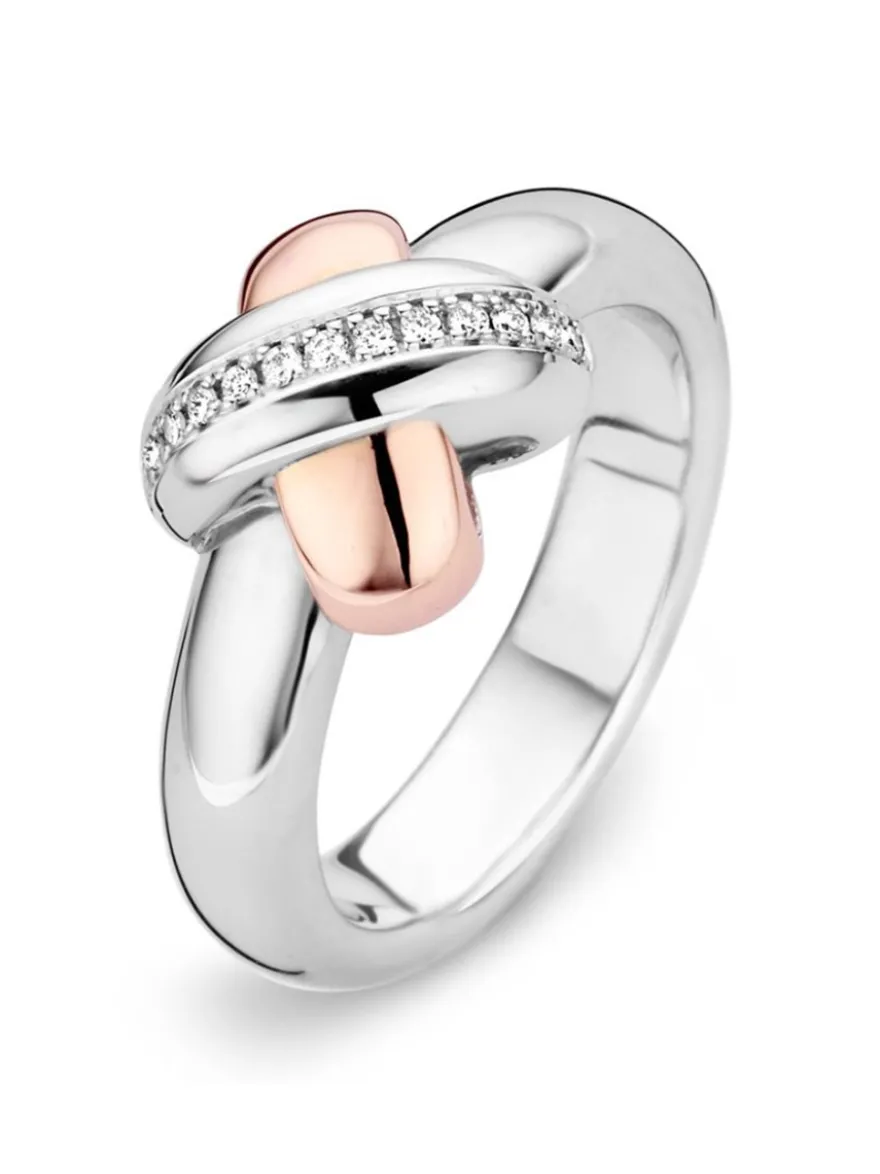 Tirisi Moda ring Kusje met diamant TM1079D(2P) + Luxe Cadeau