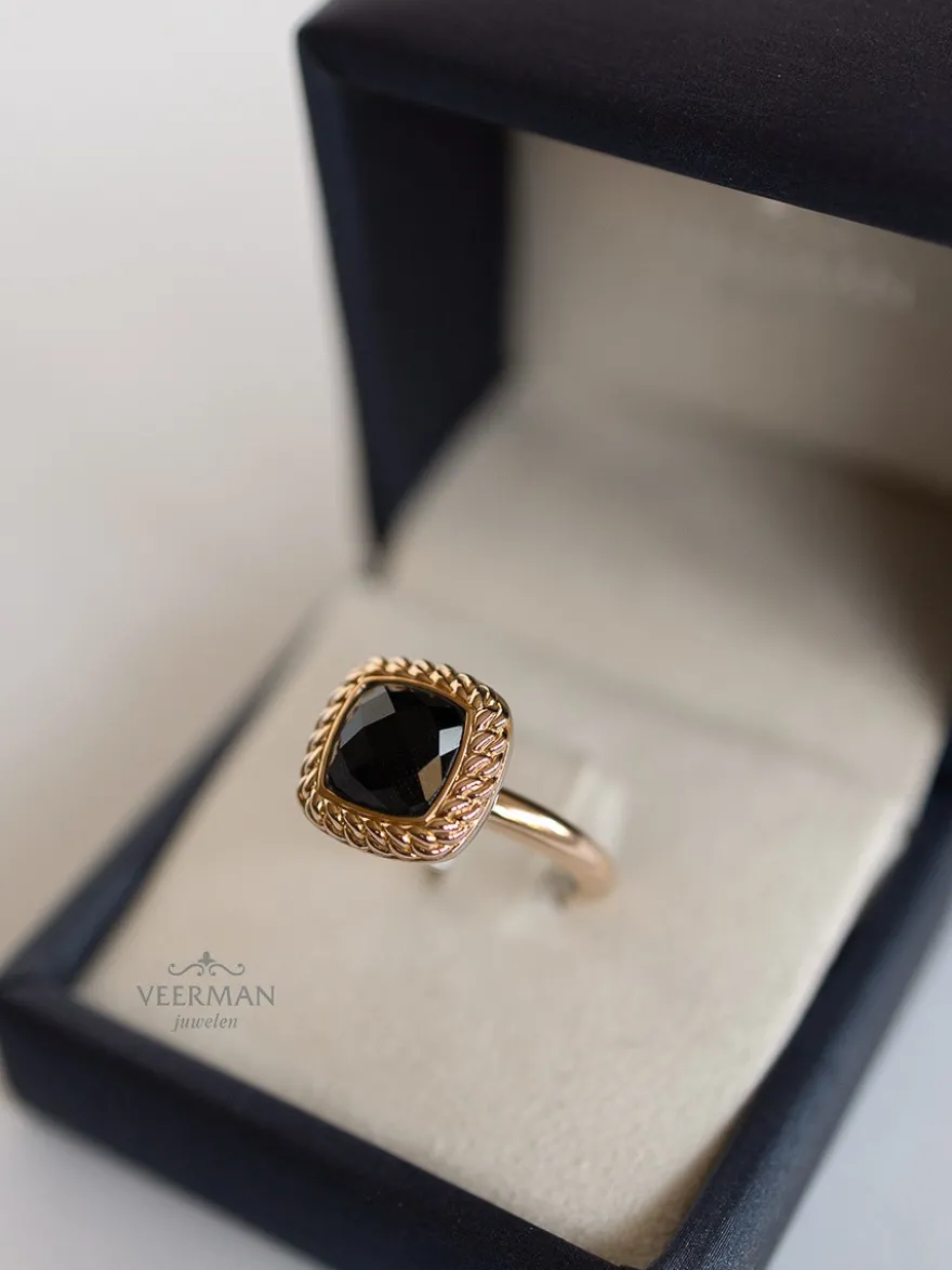 Tirisi moda ring rosé met blauwe kristal | SALE