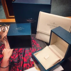 Witgouden aanschuifring met briljant + Luxe cadeau