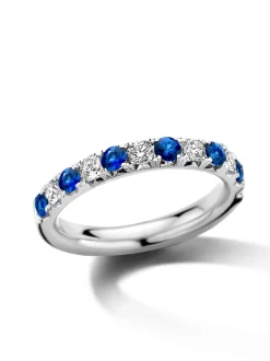 Witgouden alliance ring met saffier + Luxe Cadeau
