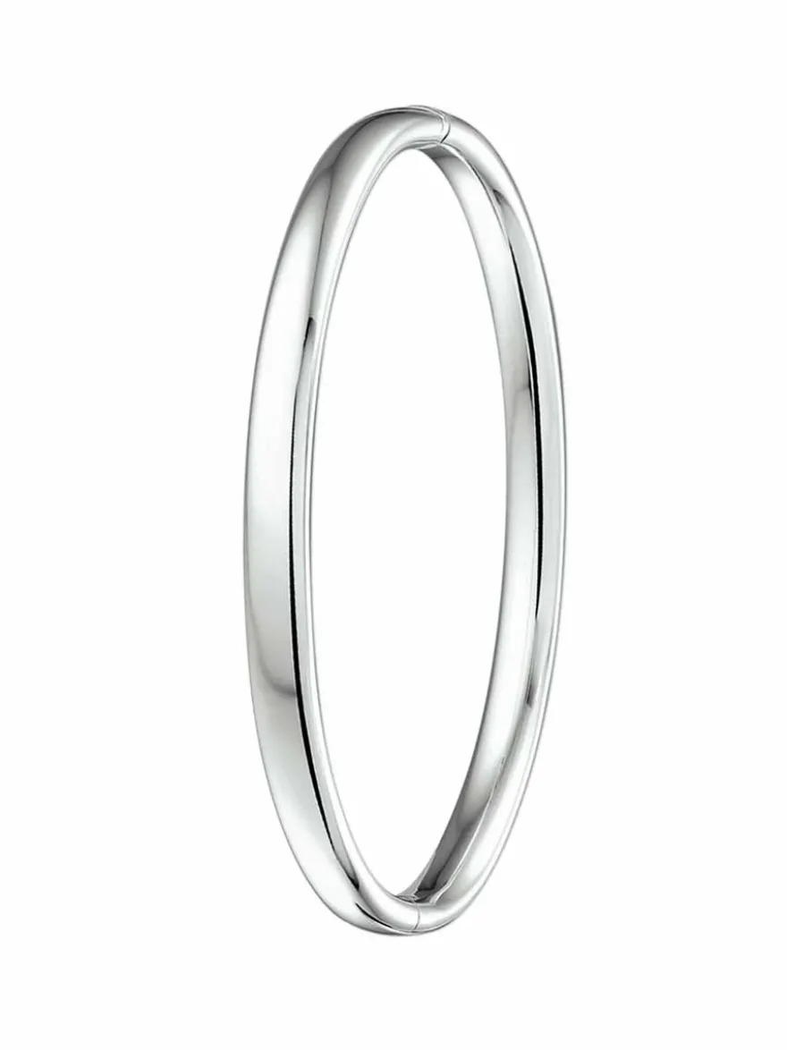 Witgouden bangle 5mm massief + Luxe Cadeau