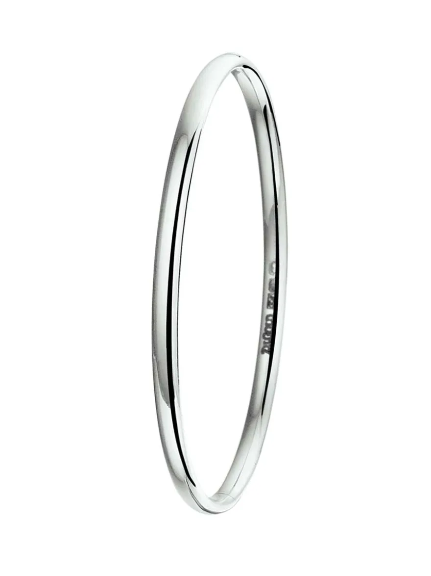 Witgouden bangle 4mm massief + Luxe Cadeau
