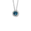 Witgouden collier london blue topaas en briljant 0,21crt.