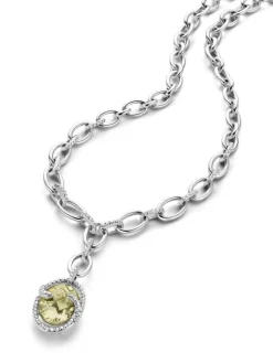 Witgouden collier met groene amethist | SALE